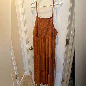 Elegant Orange Sleeveless Dress